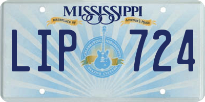 MS license plate LIP724