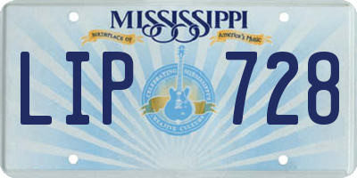 MS license plate LIP728