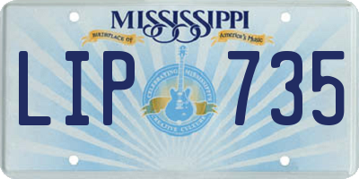 MS license plate LIP735