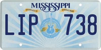 MS license plate LIP738