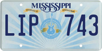 MS license plate LIP743
