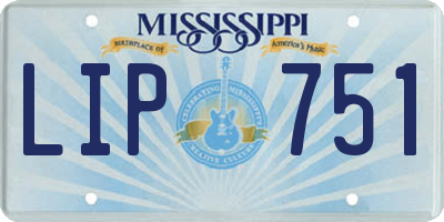 MS license plate LIP751