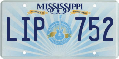 MS license plate LIP752