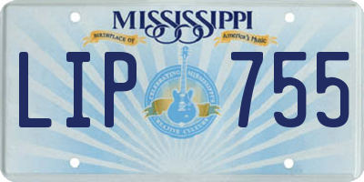 MS license plate LIP755