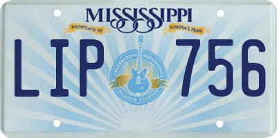 MS license plate LIP756