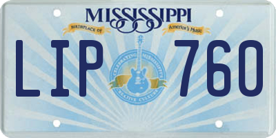 MS license plate LIP760