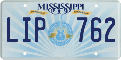 MS license plate LIP762