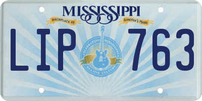 MS license plate LIP763