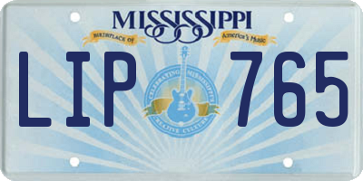 MS license plate LIP765