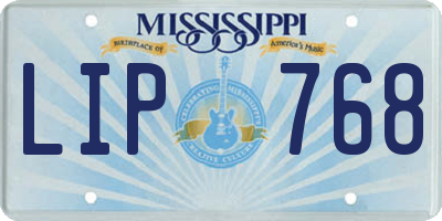 MS license plate LIP768