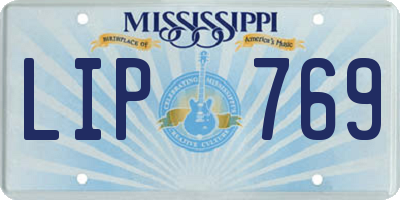 MS license plate LIP769