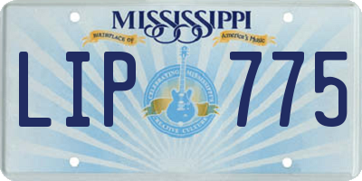MS license plate LIP775