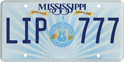 MS license plate LIP777