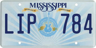 MS license plate LIP784