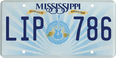 MS license plate LIP786