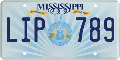 MS license plate LIP789