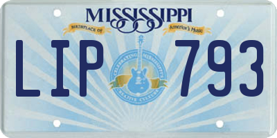 MS license plate LIP793
