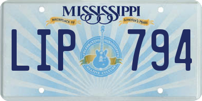 MS license plate LIP794