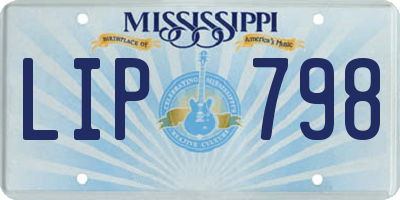 MS license plate LIP798