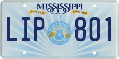 MS license plate LIP801