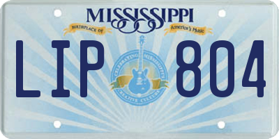 MS license plate LIP804