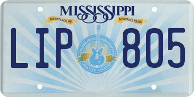 MS license plate LIP805