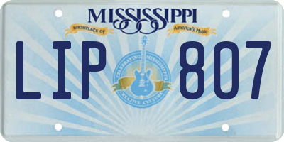 MS license plate LIP807