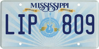 MS license plate LIP809