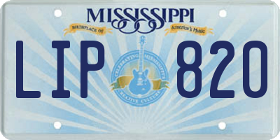 MS license plate LIP820