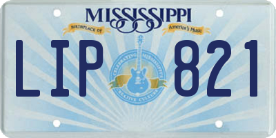 MS license plate LIP821