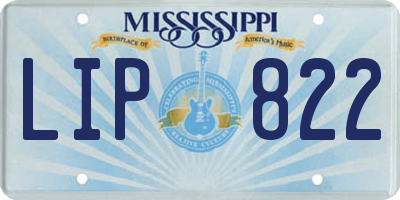 MS license plate LIP822