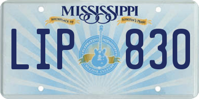 MS license plate LIP830