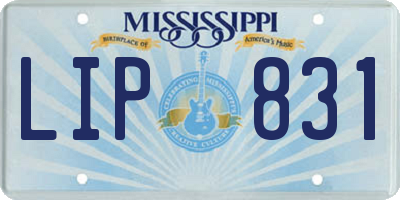 MS license plate LIP831