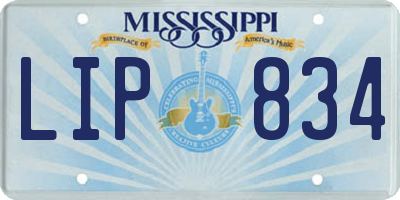 MS license plate LIP834