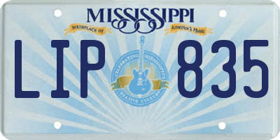 MS license plate LIP835
