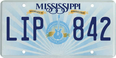 MS license plate LIP842
