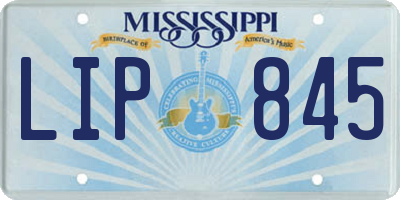 MS license plate LIP845