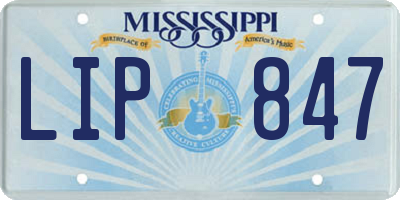 MS license plate LIP847