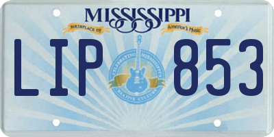 MS license plate LIP853