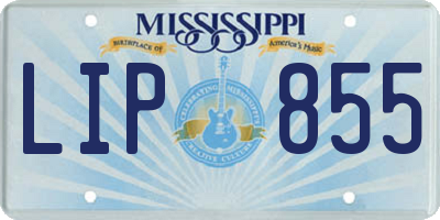 MS license plate LIP855