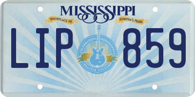 MS license plate LIP859