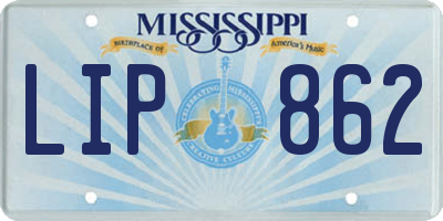 MS license plate LIP862
