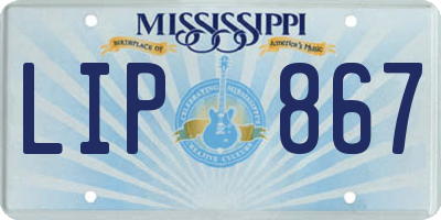 MS license plate LIP867