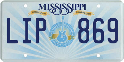 MS license plate LIP869