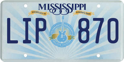 MS license plate LIP870