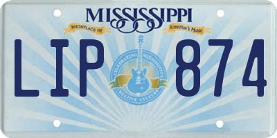 MS license plate LIP874