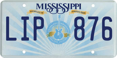 MS license plate LIP876
