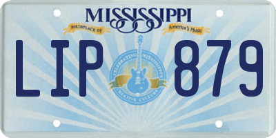 MS license plate LIP879