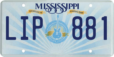 MS license plate LIP881