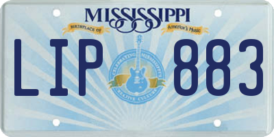 MS license plate LIP883